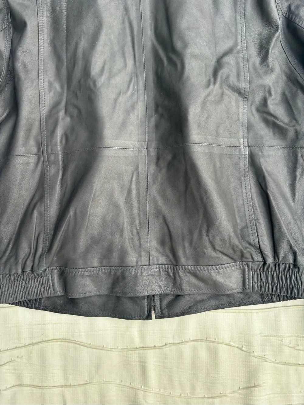 REMY Black Leather Bomber Jacket Men's Size 38 Lambskin Leather